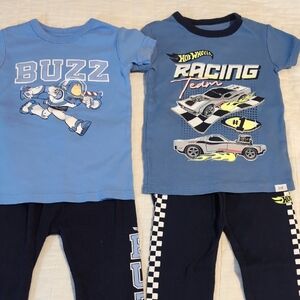 Bundle of GAP Kids Buzz Lightyear and Hot Wheels PJ Sets